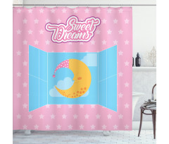 Moon Sky Window Shower Curtain