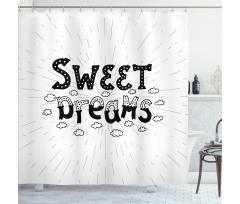 Retro Words Clouds Shower Curtain