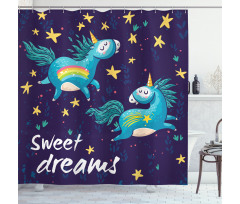 Unicorn Night Sky Shower Curtain