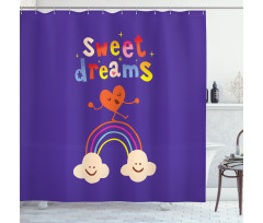 Hearts Clouds Shower Curtain