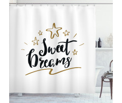 Doodle Stars Text Shower Curtain