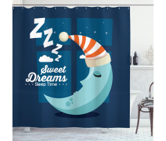 Bedtime Sleep Moon Shower Curtain