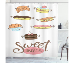 Éclair and Cake Shower Curtain