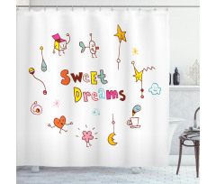 Doodle Stars Toys Shower Curtain