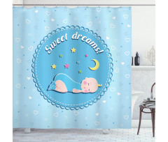 Newborn Baby Stars Shower Curtain