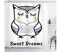 Doodle Style Owl Shower Curtain