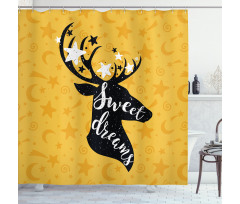 Silhouette of Deer Shower Curtain