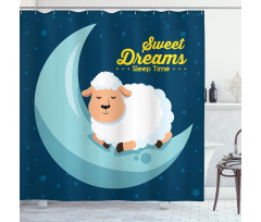 Night Sky Sheep Shower Curtain