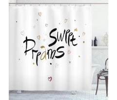 Romantic Calligraphy Shower Curtain