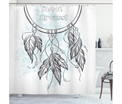 Doodle Aztec Motif Shower Curtain