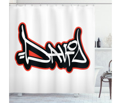 Scribbling Boys Name Shower Curtain