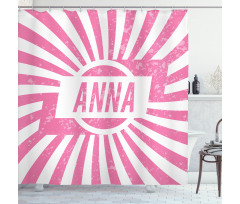 Retro Style Girls Name Shower Curtain