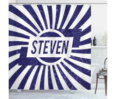 Name in Blue and White Shower Curtain