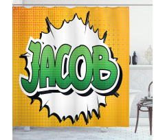 Male Name Comic Burst Shower Curtain