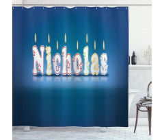 Boys Name Party Candle Shower Curtain