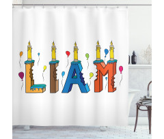 Colorful Letter Cakes Shower Curtain