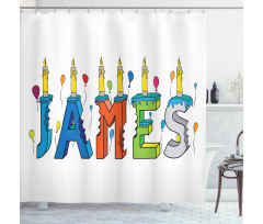 Birthday Candle Pattern Shower Curtain