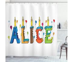 Colorful Girl Name Design Shower Curtain
