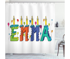 Popular Colorful Name Shower Curtain