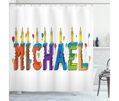 Joyous Name Pattern Shower Curtain