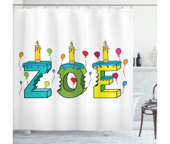 Colorful Birthday Candles Shower Curtain