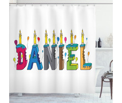 Grooving Male Name Cake Shower Curtain