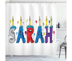 Birthday Girl Name Design Shower Curtain