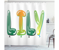 Common Girl Name Balloons Shower Curtain