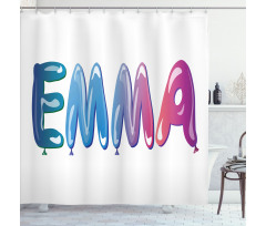 Feminine Balloon Name Shower Curtain