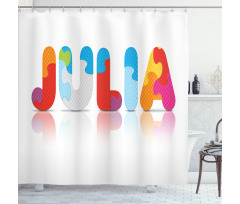 Puzzle Style Letters Shower Curtain
