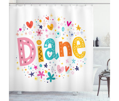 Baby Girl Name Shower Curtain