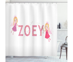 Feminine Baby Girl Name Shower Curtain