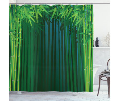 Green Leafy Branches Shower Curtain