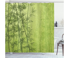 Green Bamboo Growth Shower Curtain