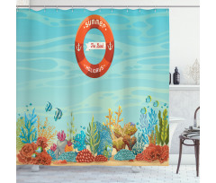 Lifebuoy Coral Reef Shower Curtain