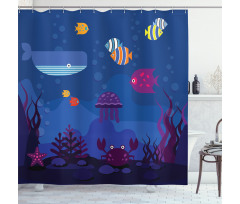Aquarium Fish Whale Shower Curtain