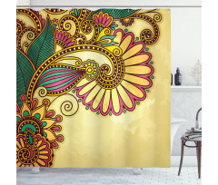 Blooming Colorful Petals Shower Curtain