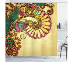 Blooming Colorful Petals Shower Curtain