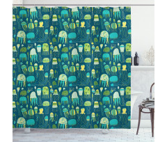 Funny Sea Creatures Shower Curtain
