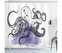 Line Art Animal Shower Curtain