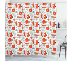 Forest Animals and Foliage Shower Curtain