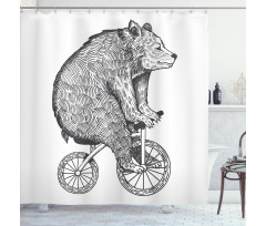 Funny Circus Bear Art Shower Curtain