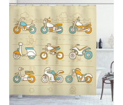 Motorcycles City Traffic Shower Curtain