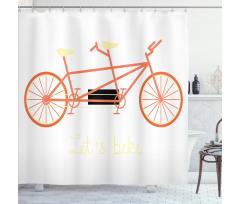 Lets Bike Retro Vehicle Shower Curtain