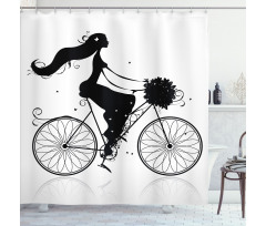 Woman Flowers Shower Curtain