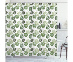 Tropical Jungle Leaves Shower Curtain