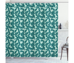 Abstract Palm Leaves Shower Curtain