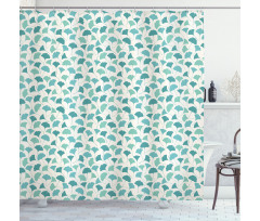 Pastel Ginkgo Leaves Shower Curtain