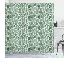 Vintage Exotic Leaves Shower Curtain