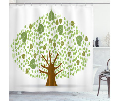 Fig Bodhi Leaves Shower Curtain
